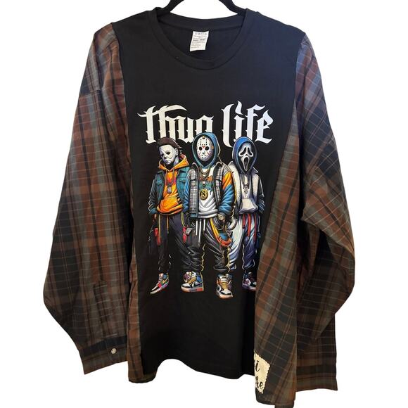 Thug Life upcycle graphic tee One-Size fits S-3X - Picture 1 of 1